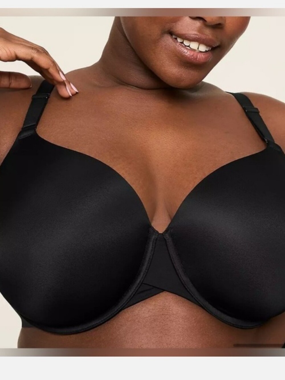 Cacique Lightly Lined Full Coverage Bra Black Underwire Size 40F